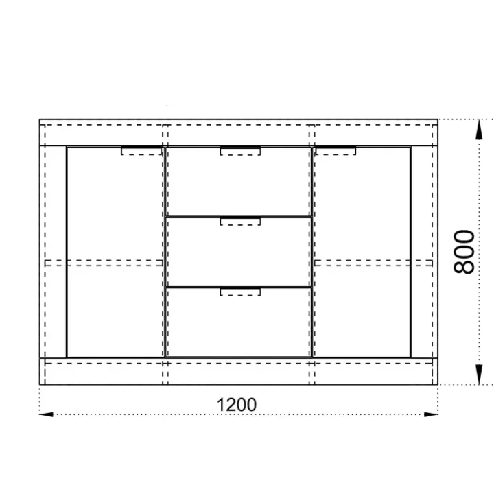Comò 120x80h cm moderno bianco lucido Alina