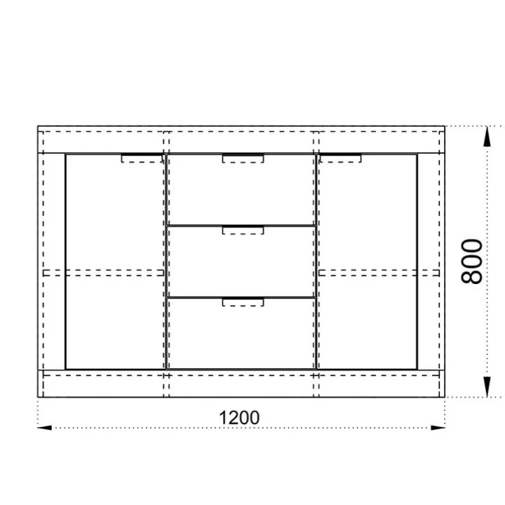 Comò 120x80h cm moderno rovere sonoma Vincenzo