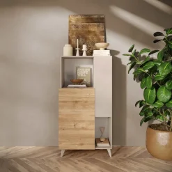Credenza alta 81x154h cm 2 ante beige rovere chiaro Witty