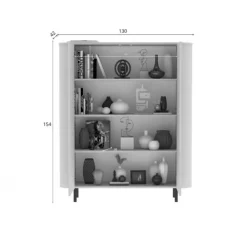 Credenza alta 130x154h cm 2 ante beige cashmere Lucrezia