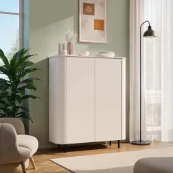 Credenza alta 130x154h cm 2 ante beige cashmere Lucrezia