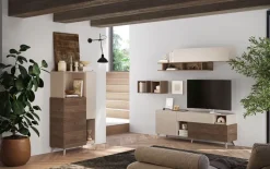 Credenza alta 81x154h cm 2 ante beige rovere scuro Witty