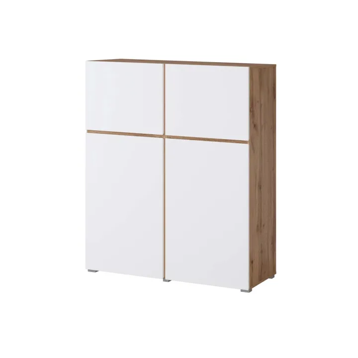 Credenza alta 120x139h cm 4 ante bianco rovere Lolla