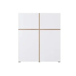 Credenza alta 120x139h cm 4 ante bianco rovere Lolla