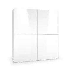 Credenza alta 100x100h cm 4 ante bianco lucido Momo
