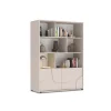 Credenza alta 105x141h cm 2 ante con vani a vista design in rilievo beige cashmere Sonia