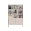Credenza alta 105x155h cm 2 ante con vani a vista design in rilievo con piedini beige cashmere Sonia