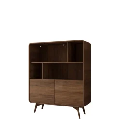 Credenza alta 108x130h cm 2 ante e vani a vista rovere scuro Walden