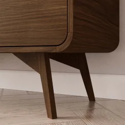 Credenza alta 108x130h cm 2 ante e vani a vista rovere scuro Walden