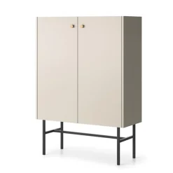 Credenza alta 94x132h cm 2 ante moderna beige Eterna