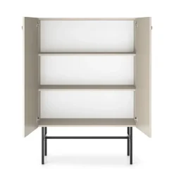 Credenza alta 94x132h cm 2 ante moderna beige Eterna