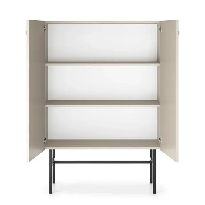 Credenza alta 94x132h cm 2 ante moderna beige Eterna