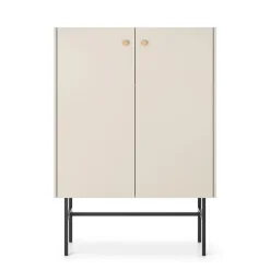 Credenza alta 94x132h cm 2 ante moderna beige Eterna