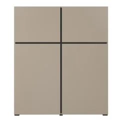 Credenza alta 120x139h cm 4 ante moderna tortora nero Lolla