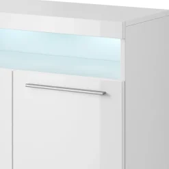 Credenza alta 91x92h cm 2 ante moderna bianco lucido Frisk