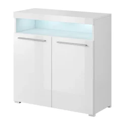 Credenza alta 91x92h cm 2 ante moderna bianco lucido Frisk