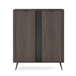 Credenza alta 113x134h cm 2 ante soggiorno wengè nero Vesper