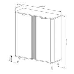 Credenza alta 113x134h cm 2 ante soggiorno wengè nero Vesper