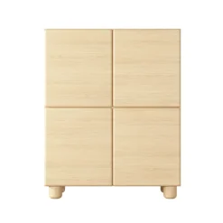 Credenza alta 100x125h cm 4 ante soggiorno rovere chiaro Mellow