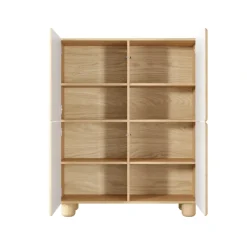 Credenza alta 100x125h cm 4 ante soggiorno rovere chiaro Mellow