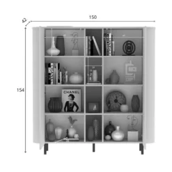 Credenza alta 150x154h cm 2 ante 4 vani a giorno beige cashmere Lucrezia