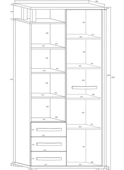 Credenza alta 90x198h cm bianco opaco nero lucido Lexy