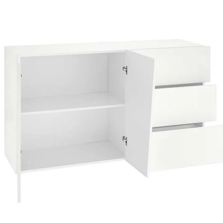 Credenza moderna 140x86h cm 2 ante 3 cassetti bianco lucido Candia Gihome®