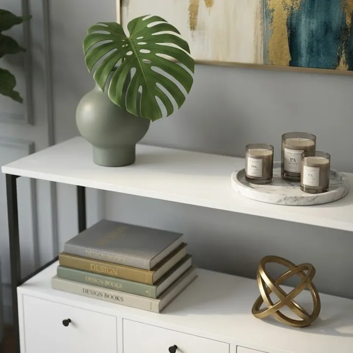 Credenza moderna 122x80h cm 2 ripiani 3 cassetti industrial metallo bianco Loft