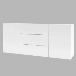 Credenza sospesa 140x63h cm moderna bianca Fusion