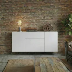 Credenza sospesa 140x63h cm moderna bianca Fusion