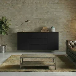 Credenza sospesa 140x63h cm moderna nero Fusion