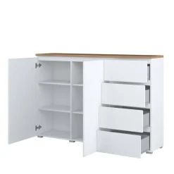 Credenza 150x100h cm 2 ante 4 cassetti bianco rovere Ischia