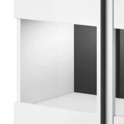 Credenza 180x103h cm 2 ante 3 cassetti con vetrinetta moderna bianco opaco e lucido Maiorca