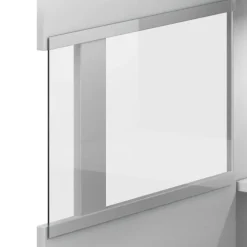 Credenza 180x103h cm 2 ante 3 cassetti con vetrinetta moderna bianco opaco e lucido Maiorca