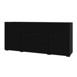 Credenza 140x63h cm 2 ante 3 cassetti moderna soggiorno nero Fusion