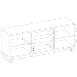 Credenza 201x83h cm 2 ante 3 cassetti moderna quercia nero Petra