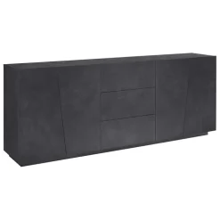 Credenza 220x86h cm 4 ante 3 cassetti moderna ossido Candia Gihome®
