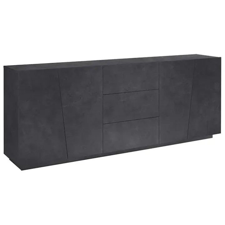Credenza 220x86h cm 4 ante 3 cassetti moderna ossido Candia Gihome®