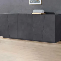 Credenza 220x86h cm 4 ante 3 cassetti moderna ossido Candia Gihome®