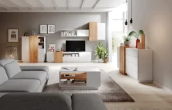 Credenza 160x94h cm 2 ante 4 cassetti moderna quercia bianco opaco James