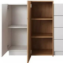 Credenza 160x94h cm 2 ante 4 cassetti moderna quercia bianco opaco James