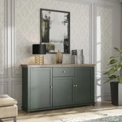 Credenza 160x93h cm 3 ante 1 cassetto moderna verde quercia Texel
