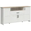 Credenza 194x99h cm 4 ante 1 cassetto scandinava bianco frassinato rovere Lars