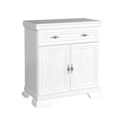 Credenza 88x97h cm 2 ante 1 cassetto shabby bianco frassinato Kelly