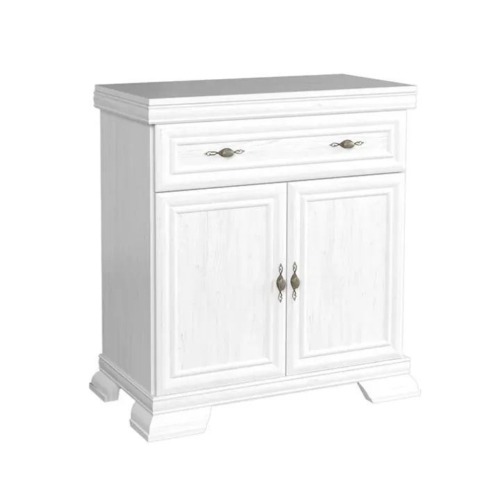 Credenza 88x97h cm 2 ante 1 cassetto shabby bianco frassinato Kelly