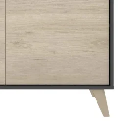 Credenza 155x75h cm 3 ante moderna ante rovere grafite Elmer
