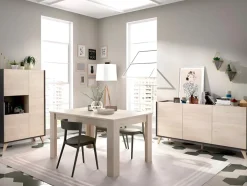 Credenza 155x75h cm 3 ante moderna ante rovere grafite Elmer