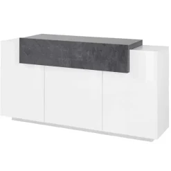 Credenza 160x86h cm 3 ante moderna bianco ossido Milos Gihome®