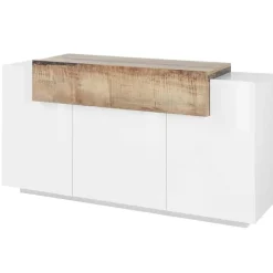 Credenza 160x86h cm 3 ante moderna bianco pero Milos Gihome®