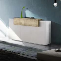 Credenza 160x86h cm 3 ante moderna bianco pero Milos Gihome®